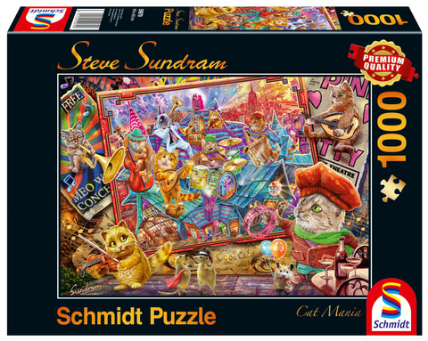PQ Puzzle 1000 el. STEVE SUNDRAM Muzykalne koty (Cat Mania)