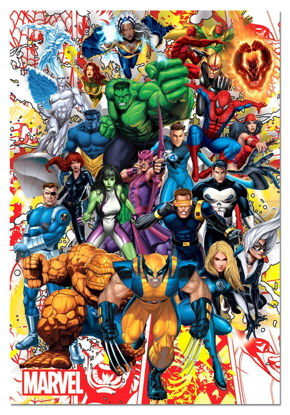 Puzzle 500 el. Superbohaterowie Marvela