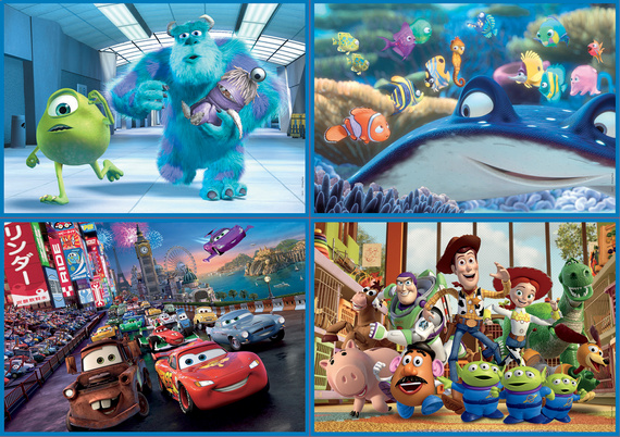 Puzzle 50 el. + 80 el. + 100 el. + 150 el. Bohaterowie bajek (Disney / Pixar)