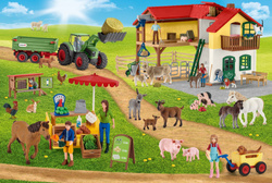 Puzzle 100 el. SCHLEICH Ekologiczna żywność + figurka