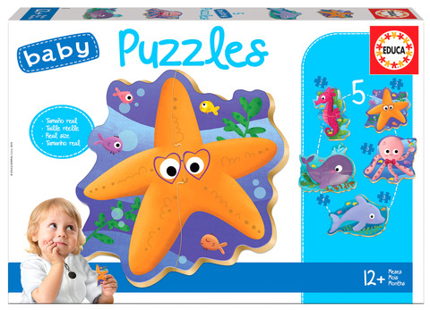 Puzzle 2-4 el. Morskie stworzenia