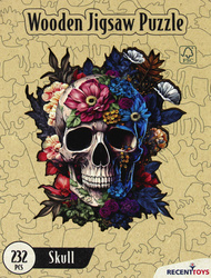Puzzle drewniane / kolorowe 232 el. - Czaszka