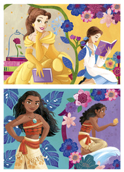 Puzzle 2 x 25 el. Piękna i Bestia / Vaiana: Skarb oceanu (drewniane)