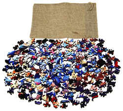 Puzzle drewniane / kolorowe 200 el. - Pies (Sznaucer)