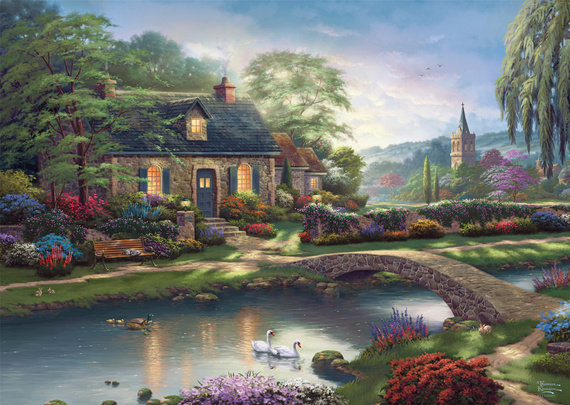 PQ Puzzle 1000 el. THOMAS KINKADE Domek nad strumykiem