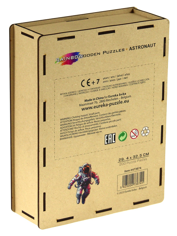 Puzzle drewniane / kolorowe 200 el - Astronauta