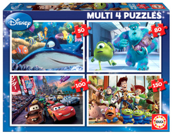 Puzzle 50 el. + 80 el. + 100 el. + 150 el. Bohaterowie bajek (Disney / Pixar)