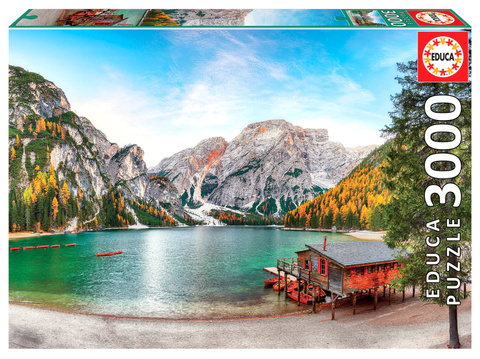 Puzzle 3000 el. Jezioro Braies / Włochy