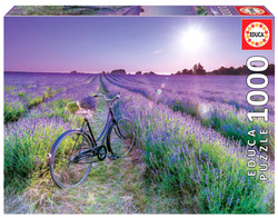 Puzzle 1000 el. Rower na lawendowym polu