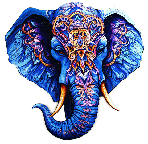 Puzzle drewniane / kolorowe 174 el. - Słoń