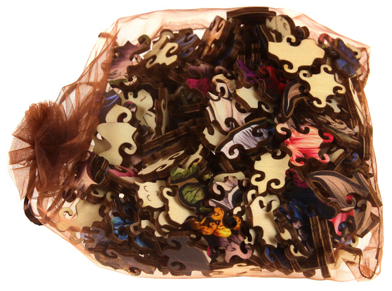 Puzzle drewniane / kolorowe 232 el. - Czaszka