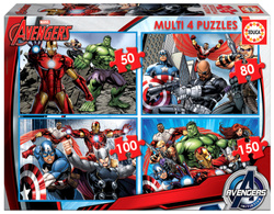 Puzzle 50 el. + 80 el. + 100 el. + 150 el. Avengers