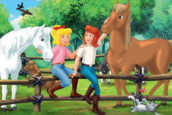 Puzzle 2 x 100 el. + 2 x 150 el. W WALIZCE - Bibi & Tina