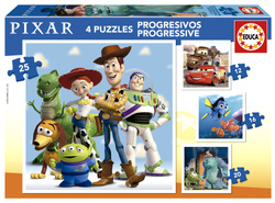 Puzzle 12 el. + 16 el. + 20 el. + 25 el. Bohaterowie bajek Disneya