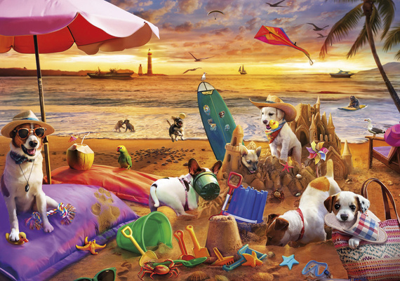 Puzzle 1000 el. Psy na plaży