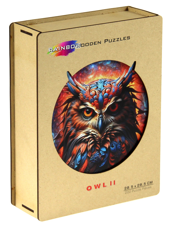 Puzzle drewniane / kolorowe 200 el. - Sowa 2