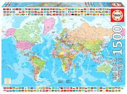 Puzzle 1500 el. Polityczna mapa świata
