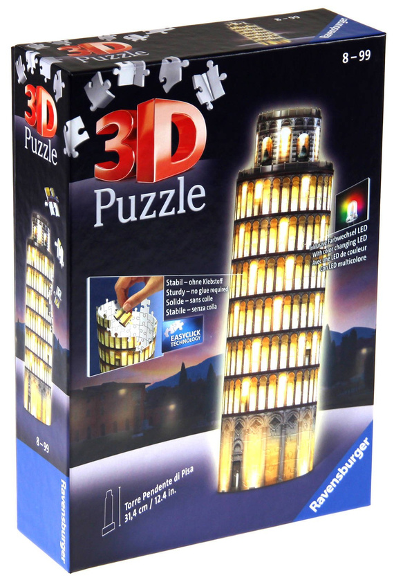 Puzzle 3D - Krzywa Wieża w Pizie (Night Edition)