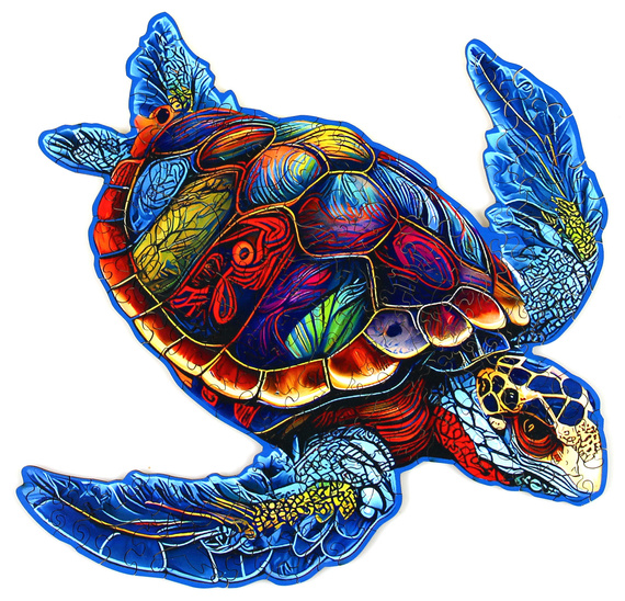 Puzzle drewniane / kolorowe 189 el. - Żółw