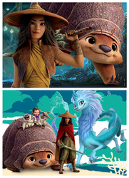 Puzzle 2 x 25 el. Raya i ostatni smok (drewniane)