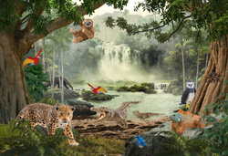 Puzzle 100 el. SCHLEICH Dzika przyroda + figurka
