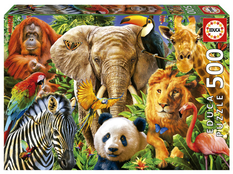 Puzzle 500 el. Dzikie zwierzęta