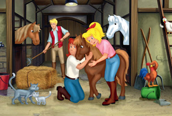 Puzzle 2 x 100 el. + 2 x 150 el. W WALIZCE - Bibi & Tina