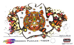 Puzzle drewniane / kolorowe 138 el. - Tygrys