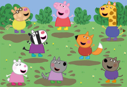 Puzzle 2 x 25 el. Świnka Peppa (drewniane)