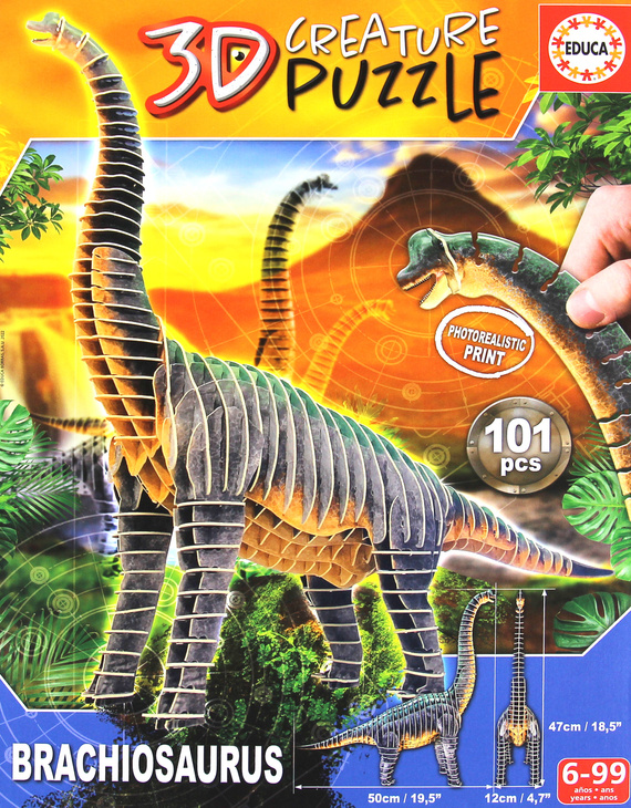 Puzzle 3D Dinozaury - Brachiozaur 101 el.