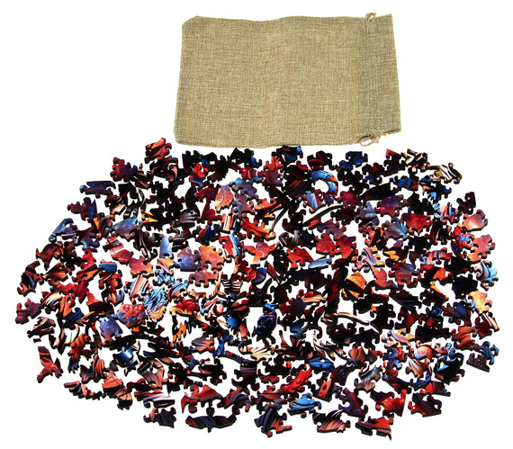 Puzzle drewniane / kolorowe 200 el. - Sowa 2