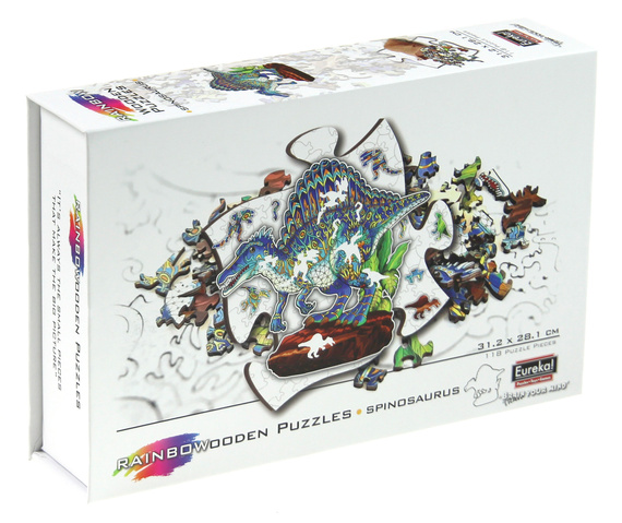 Puzzle drewniane / kolorowe 118 el. - Spinozaur