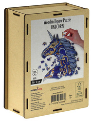Puzzle drewniane / kolorowe 185 el. - Jednorożec