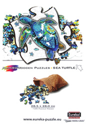 Puzzle drewniane / kolorowe 125 el. - Żółw morski