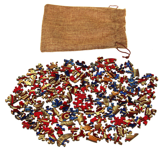 Puzzle drewniane / kolorowe 120 el. - Słoń