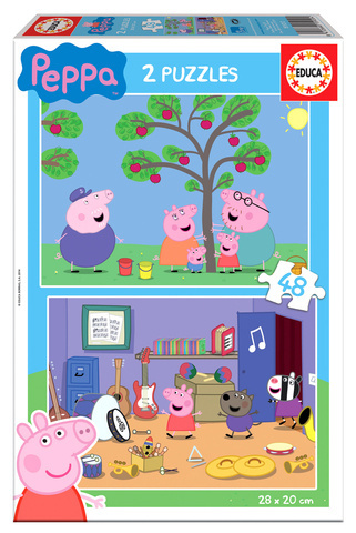 Puzzle 2 x 48 el. Świnka Peppa