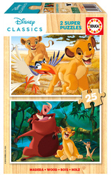 Puzzle 2 x 25 el. Król Lew (drewniane)
