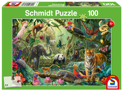 Puzzle 100 el. Kolorowa dżungla