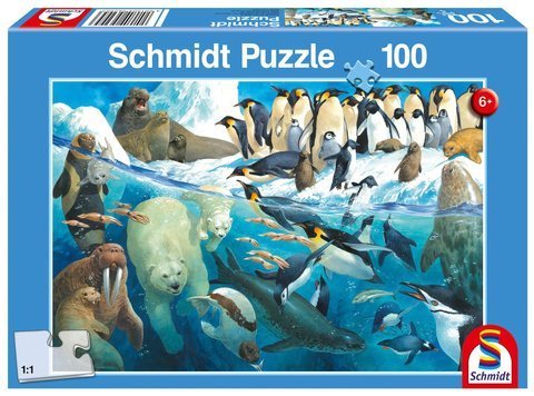 Puzzle 100 el. Zwierzęta rejonów polarnych