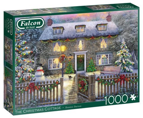 puzzle 1000 elementów z samotnym domem ozdobionym świątecznie
