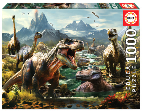 Puzzle 1000 el. Groźne dinozaury