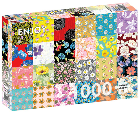 Puzzle 1000 el. Kwiecisty patchwork