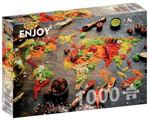 Puzzle 1000 el. Mapa świata z przypraw