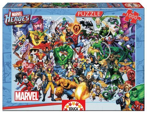 Puzzle 1000 el. Superbohaterowie i złoczyńcy Marvela