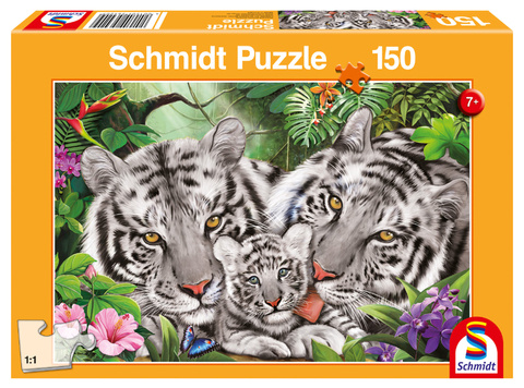 Puzzle 150 el. Rodzina tygrysów