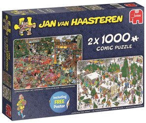 Puzzle 2 x 1000 elementy z kolekcji JANA VAN HAASTERENA Świąteczne prezenty