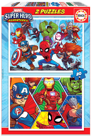 Puzzle 2 x 20 el. Marvel Super Hero Adventures
