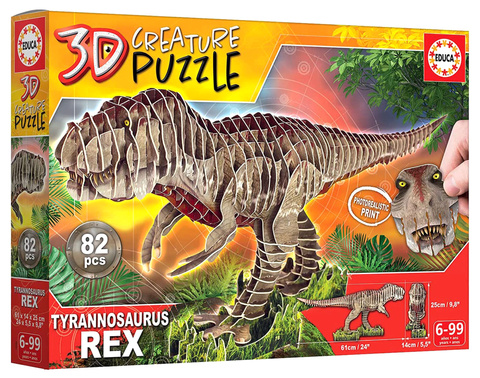 Puzzle 3D Dinozaury - Tyranozaur Rex 82 el.