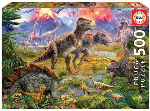 Puzzle 500 el. Zgromadzenie dinozaurów