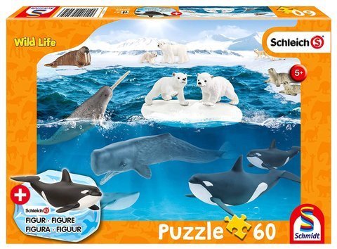 Puzzle 60 el. SCHLEICH Życie na Arktyce + figurka